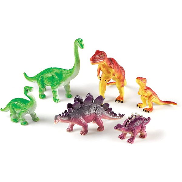 Learning Resources Jumbo Dinosaurs I Mommas and Babies I T-Rex, Stegosaurus, and Brachiosaurus, 6 Animals