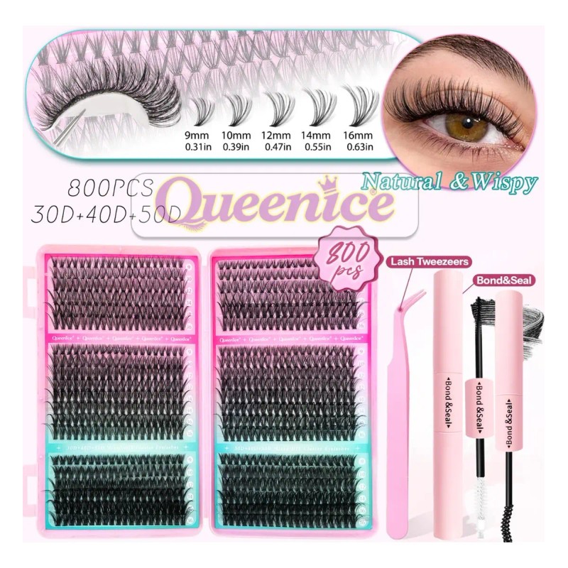 Kit De Extensiones De Pestanas 800pcs C/pegamento Capacidad