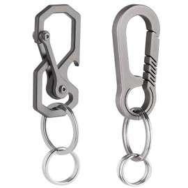 2 pieces key ring titanium carabiner clips for keys key holder carabiner clip quick release multi-tool key holder with bottle opener and pocket key clip titanium
