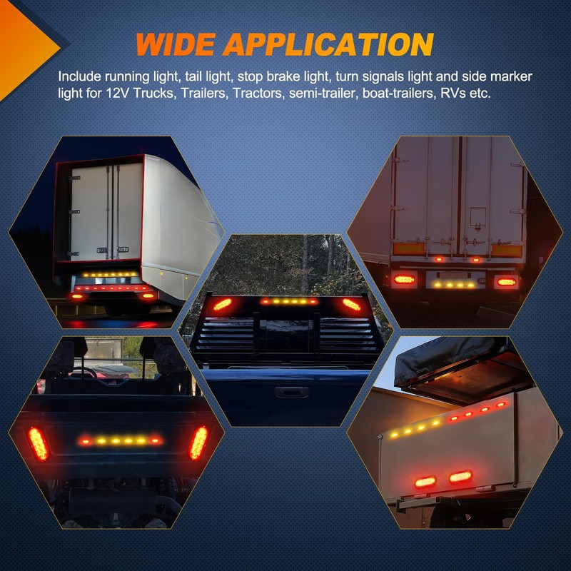Nilight LED Trailer Light Kit 6 Inch Oval Stop Turn