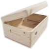 Wooden Chest Box with Lid & Etched Handles 29 x
