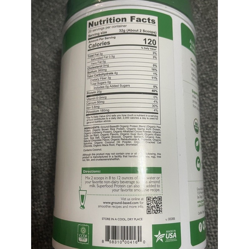 Ground-Based Nutrition Superfood Protein Plant-Based Protein Powder – Superfood Rich
