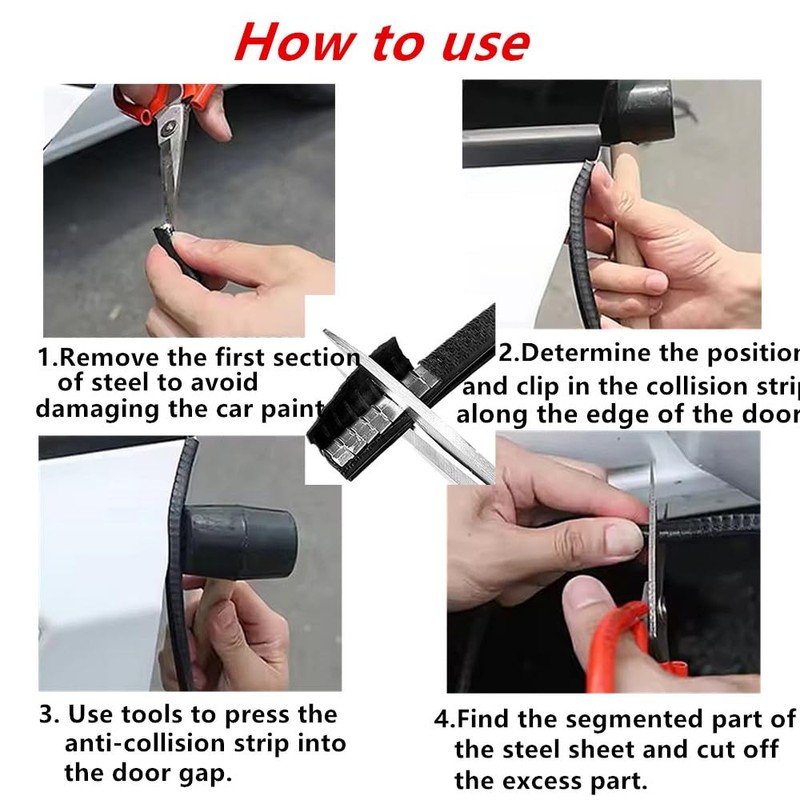 5M Car Door Guard–U Shaped Roll, Protective Rubber Door Strip