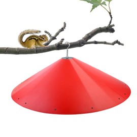 24-inch Large Outdoor Squirrel Baffles for Bird Feeders Pole, Baffle with Metal Frame, Squirrel Guard for Bird Houses, Two Way Use, Red Color