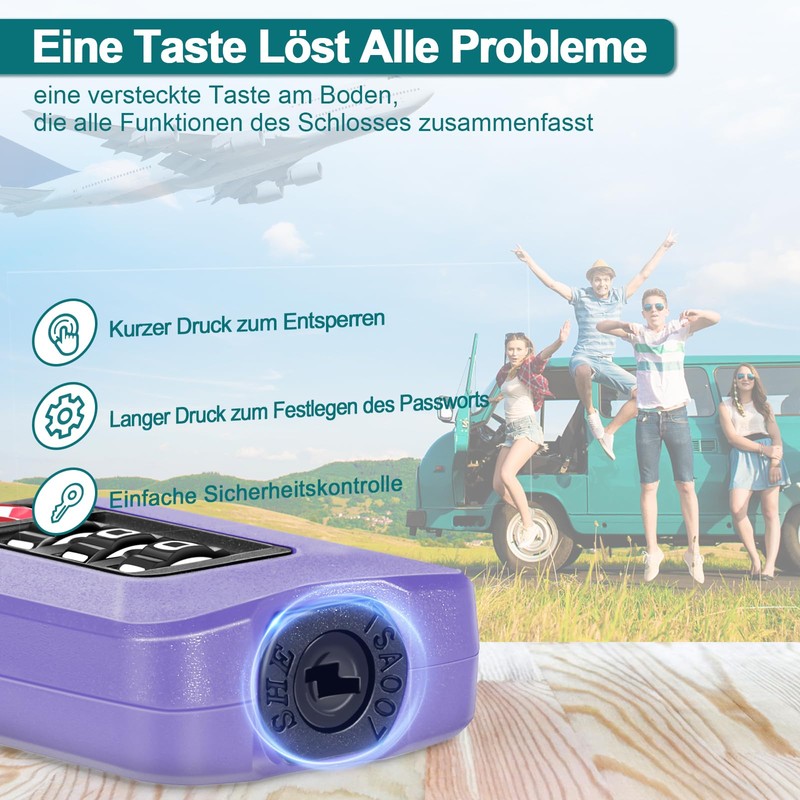 ZHEGE Suitcase Lock, Combination Lock Suitcase with Flexible Cable, TSA