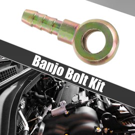 QUARKZMAN 1 Set M10x1 Banjo Screws Kit with Copper Discs Iron Bronze Tone