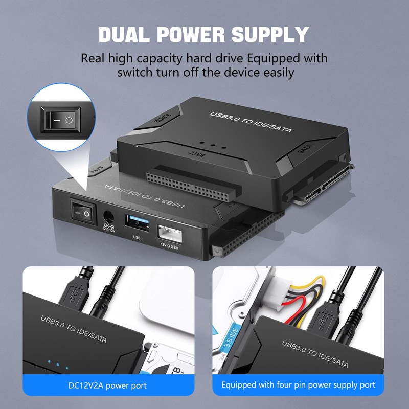 MaxRenard Hard Drive Reader USB 3.0 to SATA/IDE Adapter |