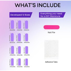 Long Coffin French Tip Press-On Nails - Lavender Glossy Salon Finish, Easy Application, Reuasable False Nails for Stylish Manicure.