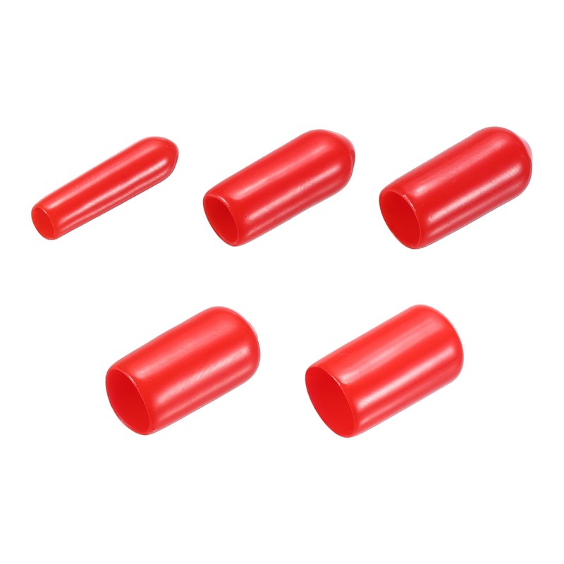 sourcing map 100pcs Round Rubber End Caps Protective Caps 1/8"