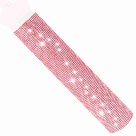Rhymkawa rhinestone Handle Cover for Wireless Microphone, Sparkly Crystal Mic Sleeve for Live Singing, DJ, Karaoke, Party, Wedding, Streaming Video Shooting (Rose Gold)