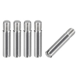 sourcing map 5Pcs M5 x 25mm Slotted Cylindrical Pin 304 Stainless Steel Dowel External Thread Locating Pin for Furniture Cabinets