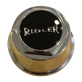 Ridler 675 5 Spoke Chrome Wheel Rim Snap in Center Cap Black Logo C10675