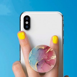 MOKKI 4 Pack Phone Grip,Cell Phone Holder for Smartphone,Finger Expanding Kickstand Stand - Rose Gold Marble Pink Purple Black