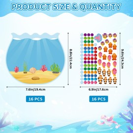 16 Sets Summer Ocean Crafts Kits, Ocean Stickers with Under The Sea Scenes, Make Your Own Sea Life Animal Fish Stickers for Summer Activity Party Supplies