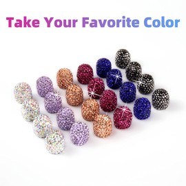 iSaddle Bling Car Tire Valve Stem Cap for Women's Auto Exterior Accessories & Crystal Rhinestone Ring for Engine Ignition Button - Auto Tyre Air Stems Dust Cover Fits All Vehicles (4PCS Colorful)