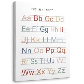 Numbers and Alphabet Educational Typology Framed Canvas Wall Art Decor 11×14 inch, Colorful Early Learning Print Painting Artwork Home Art Decoration For Home Bedroom Nursery Playroom