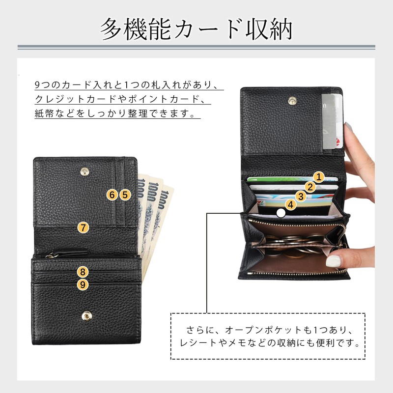 imeetu Bi-Fold Wallet, Women's, Men's, Genuine Leather, RFID Skimming Prevention,