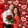 DHXXSC 8X6FT Red Heart Photo Backdrop Valentine's Day Backdrop 90s