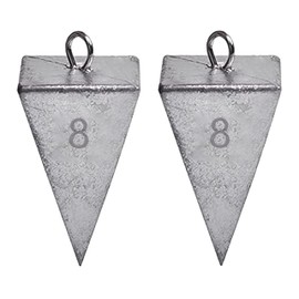 Pyramid Sinkers Pesas de pesca, plomada de pesca, pesaje de agua salada, plomadas para agua salada, equipo de pesca, 1 oz, 2 onzas, 3 onzas (8 onzas, 2 unidades)