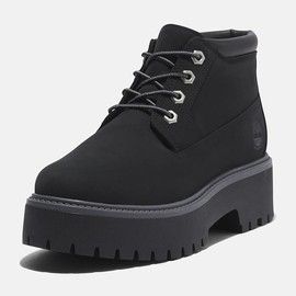 Timberland Women's Stone Street Mid Lace-Up Waterproof Boots Fashion, Jet Black, 6