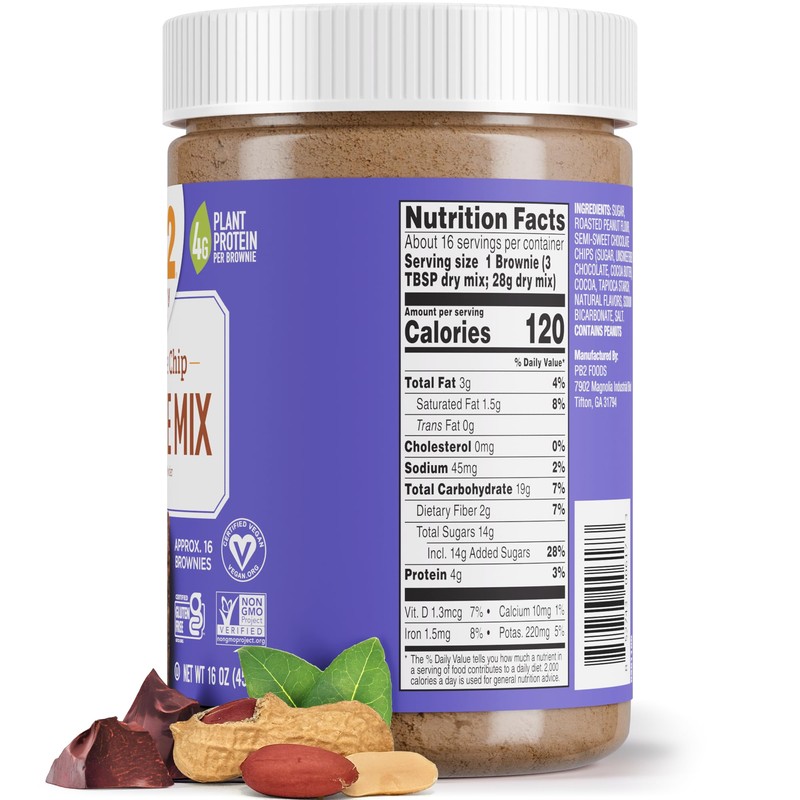 PB2 Pantry Chocolate Chip Brownie Mix - 16 oz Jar