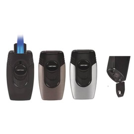 VERTIGO BIG BUDDHA TABLE LIGHTER QUIAD TORCH FLAME GUNMETAL