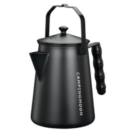 Camping Moon BKSW-6 Bonfire Kettle, Black, Direct Fire, Fire Place Kettle, Camp Kettle, Integrally Molded Stainless Steel 304, 3.1 gal (1.5 L), Black Gear