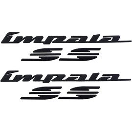 2X Impala Ss Rear Quarter Panel Emblems Car Letter Badge 3D Sticker Decal Replacement for 1994 1995 1996 Impala (Matte Black)