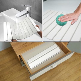 Bonshocon Stone Dish Drying Mat for Kitchen Counter,24" x 15.4" Diatomaceous Earth Dish Drying Mat,Super Absorbent Stone Drying Mat for Kitchen Counter Bahtroom Shower Floor, White