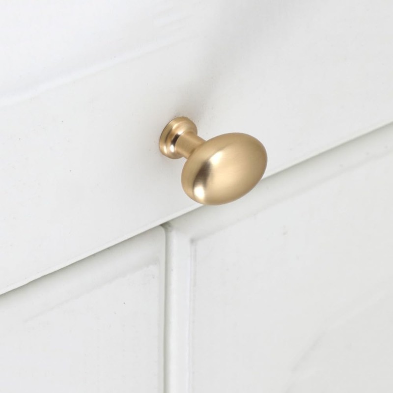 Pidynx 6 Pack Gold Cabinet Knobs 1.3" Brushed Gold Egg