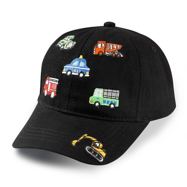 Kids Truck Hat Embroidery Excavator Baseball Caps, Adjustable Child Vehicle