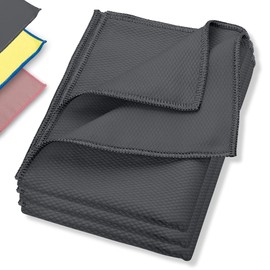 ELEXACLEAN Window Cloth, Streak-Free, Premium Microfibre Windscreen Cloth (Pack of 3, 60 x 40 cm, Anthracite/Dark Grey) Glass Cleaning Cloths Car Cloth for Indoor and Outdoor Use