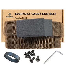 2ND AMEN Brown Tactical Belt for Men - Military Hiking Nylon Gun Belt, Perfect Battle Belt for Men, 1.5" EDC Belt for Everyday Use, Ultimate 620D Cut to Size Gun Belts for Men