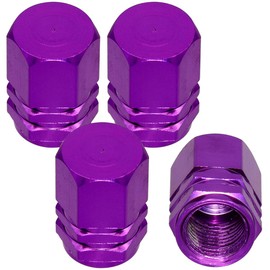 Negus Valve Cap Car Aluminum Alloy 4 Piece Set Hexagon Purple