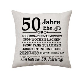 50 Years of Marriage Gifts 50th Anniversary Pillowcase for Couples Wedding Anniversary Gifts for Her Him Anniversary Wedding Gift for Wife Husband Mom Dad Couple 50th Anniversary Keepsake Ideas