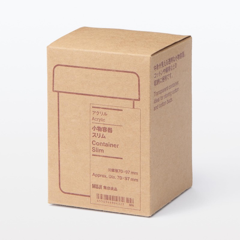 MUJI ODAA1A2S Acrylic Small Container Slim, Approx. Diameter 2.8 x