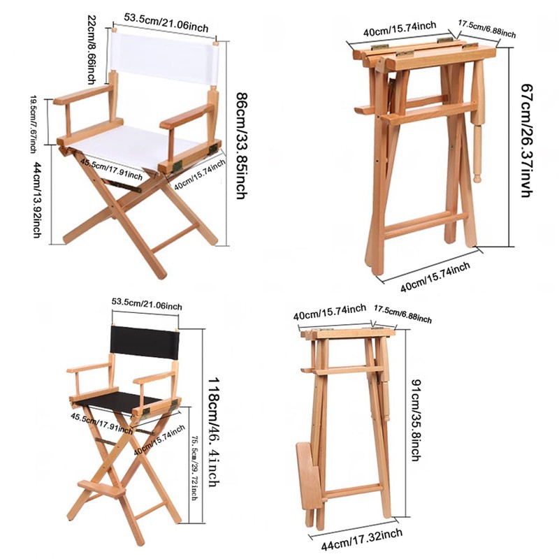 TBACW 2 Set (4pcs) Directors Chair Canvas Replacement Covers Kit