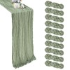 CKIKU 10 Pack Sage Green Table Runner Cheesecloth 17 x