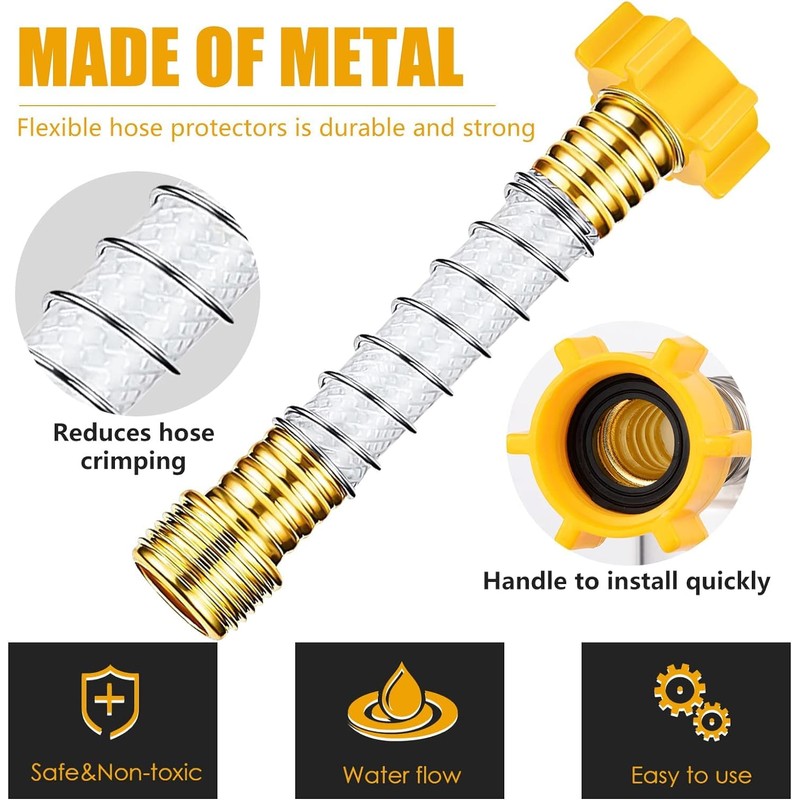 4pcs Garden Hose Protector, Flexible Garden Hose Extension Adapter, Hose