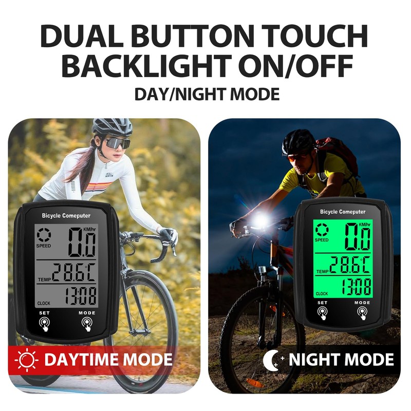 Bike Computer Universal 19 Functions IP54 Waterproof Bicycle Speedometer Odometer