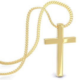 SERASAR Cross Necklace Gold Cross Necklace Women Gold Cross Chain Stainless Steel Cross Necklace Gold Jewelry Women Chain Gold Chain 585 Necklace Real Gold Jewelry Waterproof Jewelry