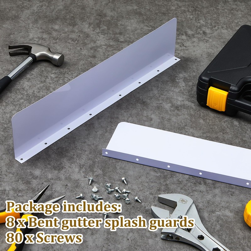 8 Pcs Gutter Valley Splash Guards 15.75 x 3.54 x