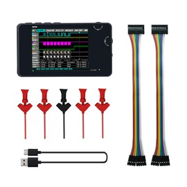 MINIWARE Pocket Logic Analyzer LA104, Portable Mini Size Handheld, Built-in Rechargeable Battery, 4 Channels, Max Sampling Rate 100Msa/s, SPI/I2C/UART Protocol, Entry Level Logic Analyzer for Beginner