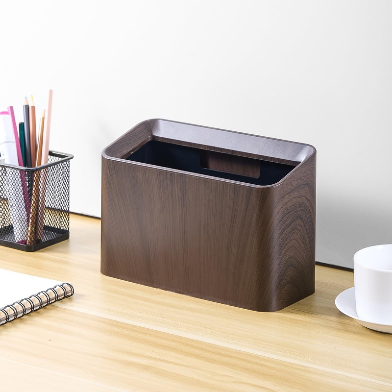 ETRAVEL Tabletop Trash Bin Dust Bin, Imitation Wood, Small, Mini