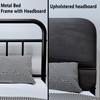 14Inch Metal Bed Frame,King Size Bed Frame with Upholstered Headboard,Heavy