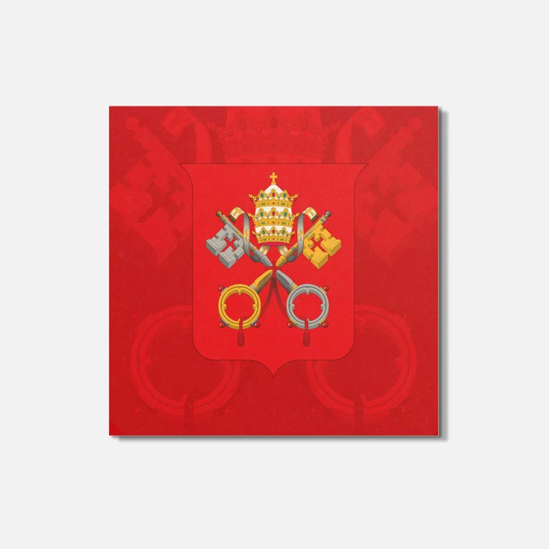 Unbranded Vatican Coat Of Arms 4'' X 4'' Square Wooden