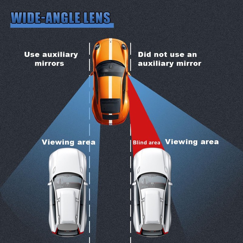 UHANBUT 2PCS Rectangular Blind Spot Mirror for Car, HD Glass