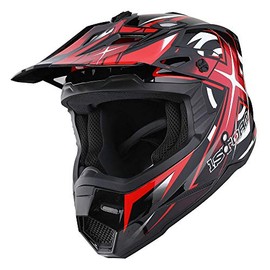 1Storm Adult Motocross Helmet BMX MX ATV Dirt Bike Helmet Racing Style HF801; Sonic Red; Size L (57-58 cm 22.4/22.8 Inch)
