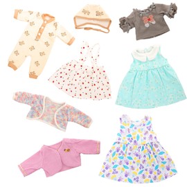 Barwa 4 Pcs Baby Doll Clothes 14-16 Inch Baby Doll Dresses Rompers for New Born Baby Dolls Handmade Baby Doll Clothing for Rebirth Baby Dolls(Doll NOT Include)