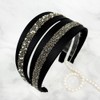 (2 types) Burnaby Stone Crystal Black Wide Hairband Wide Headband